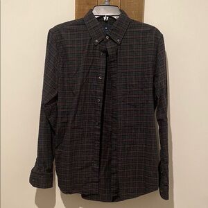 Ben Sherman Green and Red Casual Button Down Shirt